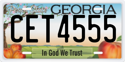 GA license plate CET4555