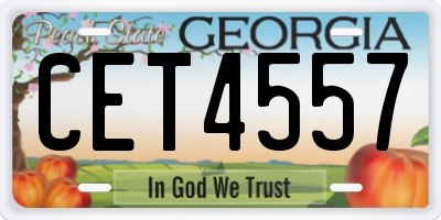 GA license plate CET4557