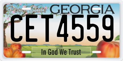 GA license plate CET4559