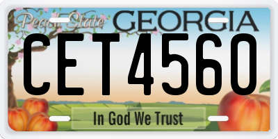 GA license plate CET4560