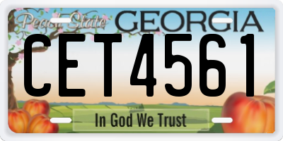 GA license plate CET4561