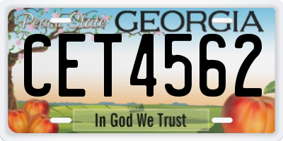 GA license plate CET4562