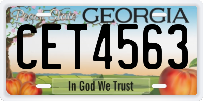 GA license plate CET4563