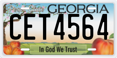 GA license plate CET4564