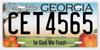 GA license plate CET4565