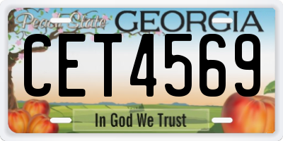GA license plate CET4569