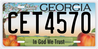 GA license plate CET4570