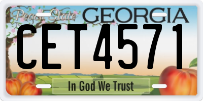 GA license plate CET4571