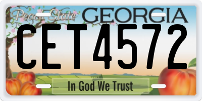 GA license plate CET4572