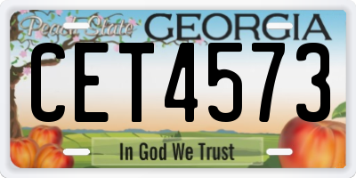 GA license plate CET4573