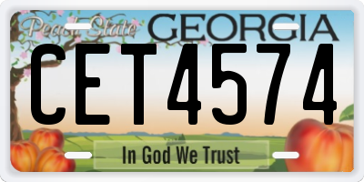 GA license plate CET4574