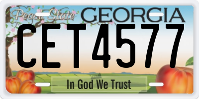 GA license plate CET4577