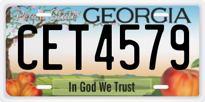 GA license plate CET4579