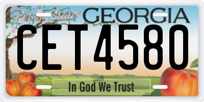 GA license plate CET4580