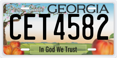 GA license plate CET4582