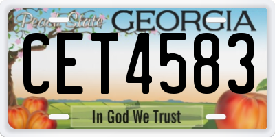 GA license plate CET4583