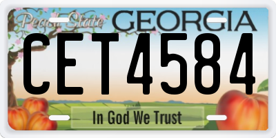 GA license plate CET4584