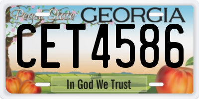 GA license plate CET4586