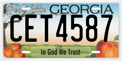 GA license plate CET4587