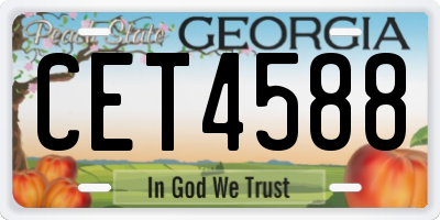 GA license plate CET4588