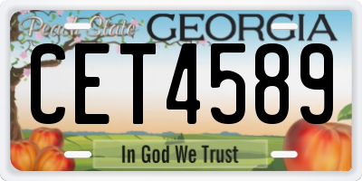 GA license plate CET4589
