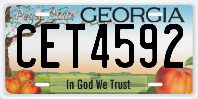 GA license plate CET4592