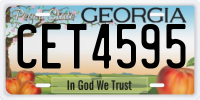GA license plate CET4595