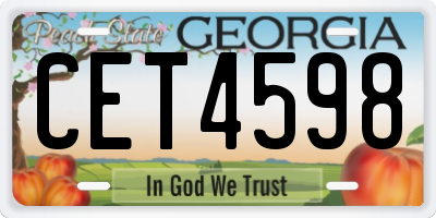 GA license plate CET4598