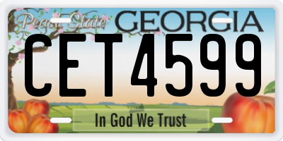 GA license plate CET4599