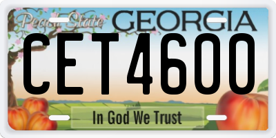 GA license plate CET4600
