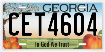 GA license plate CET4604