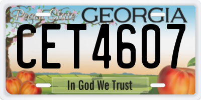 GA license plate CET4607