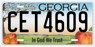 GA license plate CET4609