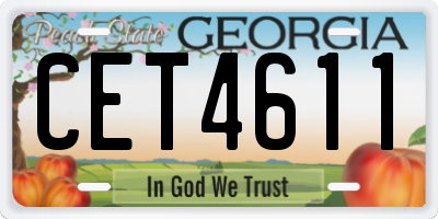 GA license plate CET4611