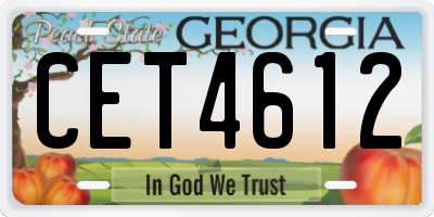 GA license plate CET4612