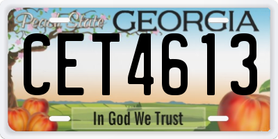GA license plate CET4613