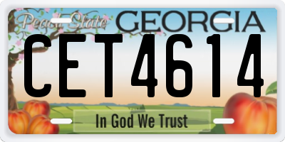 GA license plate CET4614