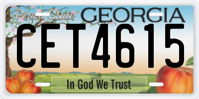 GA license plate CET4615