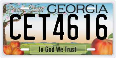 GA license plate CET4616
