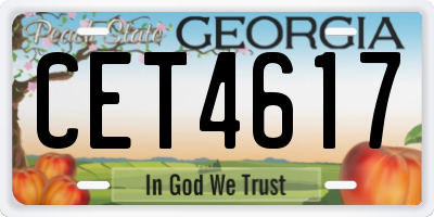 GA license plate CET4617