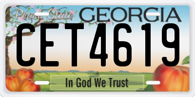 GA license plate CET4619