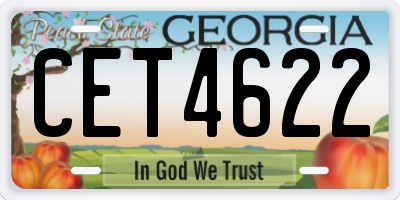 GA license plate CET4622