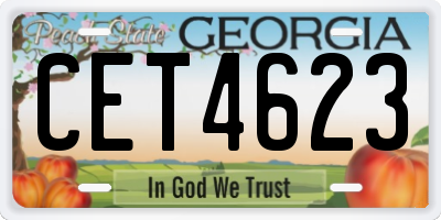 GA license plate CET4623