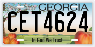 GA license plate CET4624