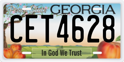 GA license plate CET4628