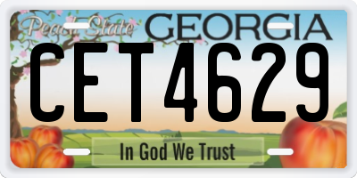 GA license plate CET4629