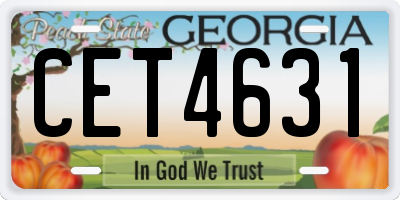 GA license plate CET4631