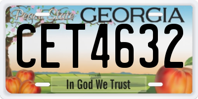 GA license plate CET4632