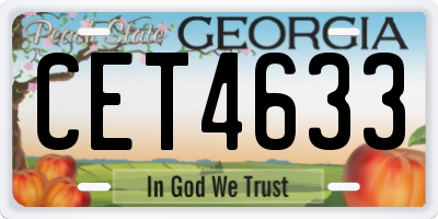 GA license plate CET4633