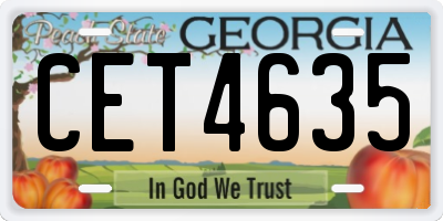 GA license plate CET4635